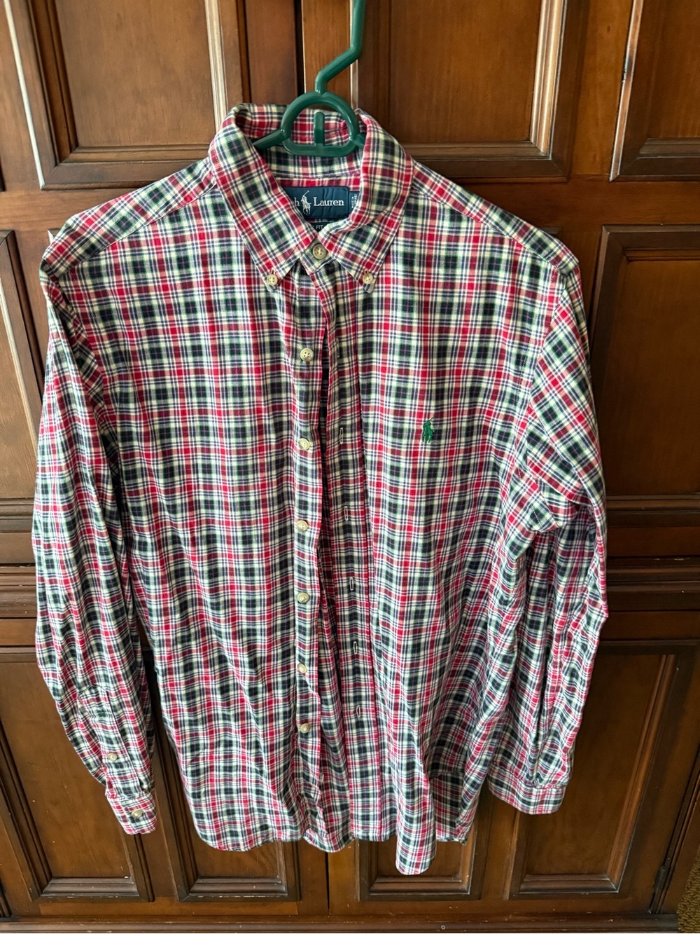 Ralph Lauren Red Green Plaid Button-Down Shirt